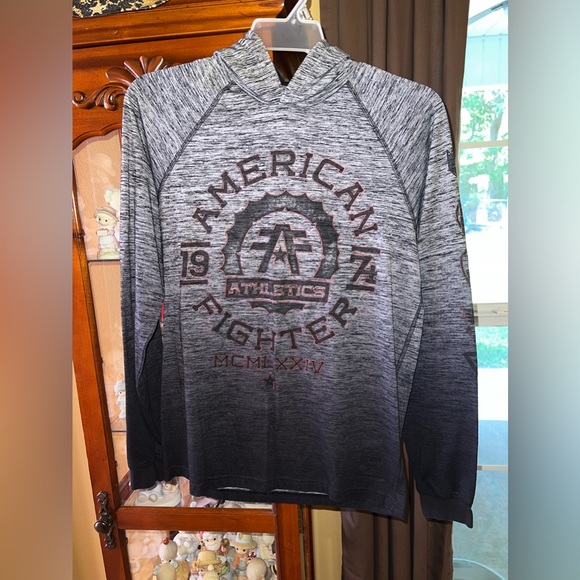 American Fighter hooded long sleeve shirt - Picture 1 of 3